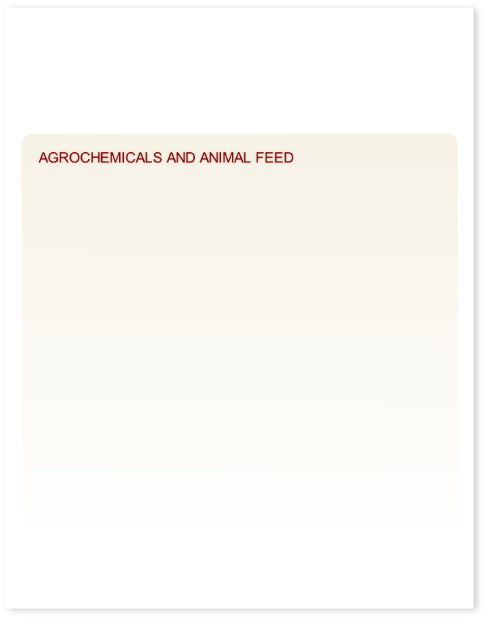 Agrochemicals and animal feed